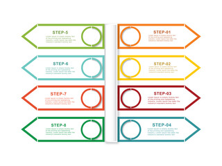 8 Steps  Infographic Options Template desgin