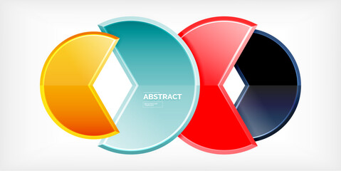 Glass reflective geometric round shapes background. Vector Illustration For Wallpaper, Banner, Background, Card, Book Illustration, landing page