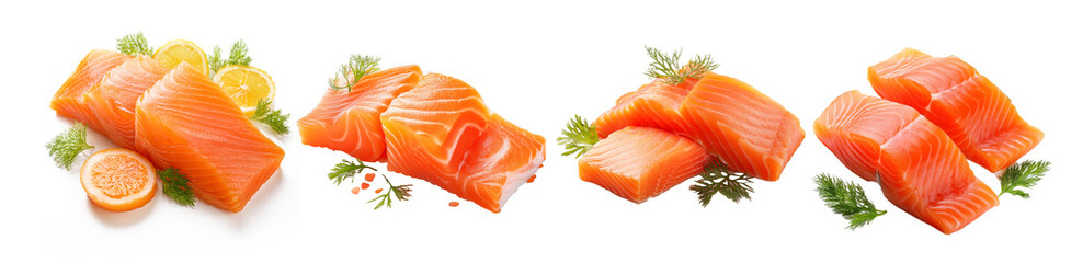 Fresh Salmon Slices with Herbs and Lemon