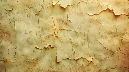 Fototapeta premium A Cracked and Weathered Abstract Background Texture with Yellow and Brown Hues