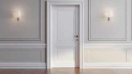 Editable hotel room door sign mock-up with simple design