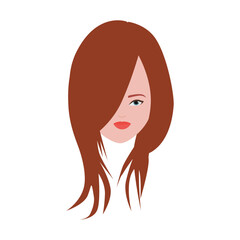 Woman With Long Hair Cartoon Avatar