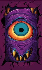Illustration of Scary Cartoon Vector Monster