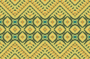 Palestinian Ethnic Ikat Patternfolk Embroidery, Aztec Geometric Ornament Print. Design for Carpet, Wallpaper, Clothing, Wrapping, Fabric