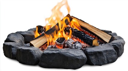 one bonfire , isolated on white background