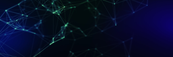 Abstract futuristic - technology with polygonal shapes on dark blue background. Design digital technology concept. 3d illustration.