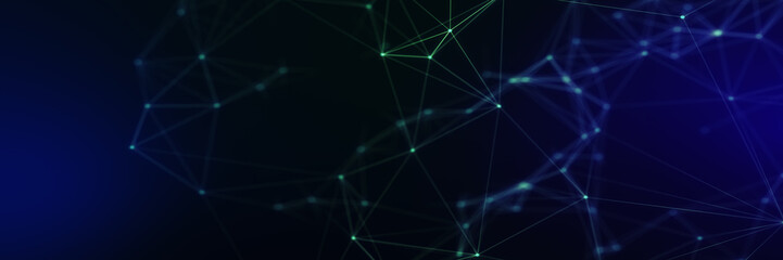 Abstract futuristic - technology with polygonal shapes on dark blue background. Design digital technology concept. 3d illustration.