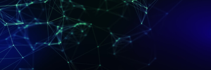 Abstract futuristic - technology with polygonal shapes on dark blue background. Design digital technology concept. 3d illustration.