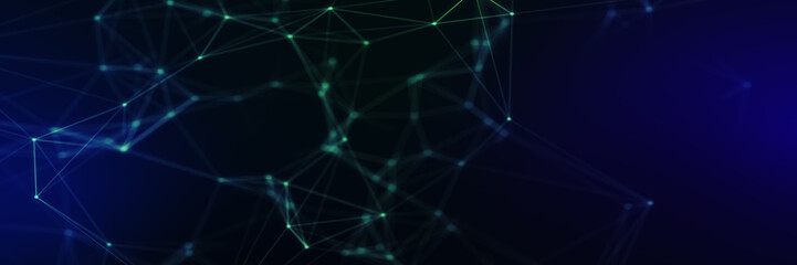 Abstract futuristic - technology with polygonal shapes on dark blue background. Design digital technology concept. 3d illustration.