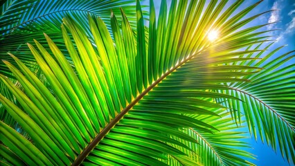 Vibrant tropical palm leaf clip art ideal for nature-themed designs, graphics, and backgrounds, enhancing your projects