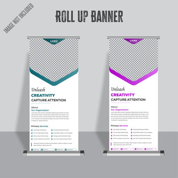 Roll Up Banner Design Template ,standing banner, corporate roll up template .