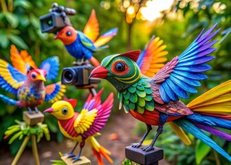 Fototapeta premium DIY Paper Birds Craft Project for Kids and Adults with Colorful Designs and Easy Instructions