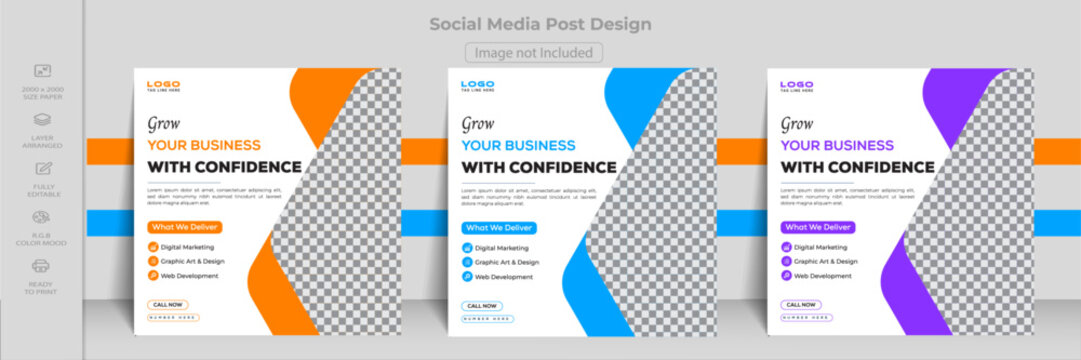 Social Media Post Design Templates, banner medical, marketing post.