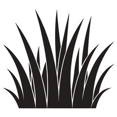 Grass silhouette vector illustration line art