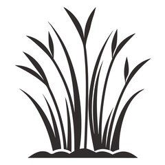 Grass silhouette vector illustration line art