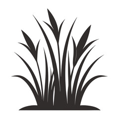 Grass silhouette vector illustration line art