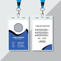 Corporate identity card design. Professional employee id card, Modern ID card design template..