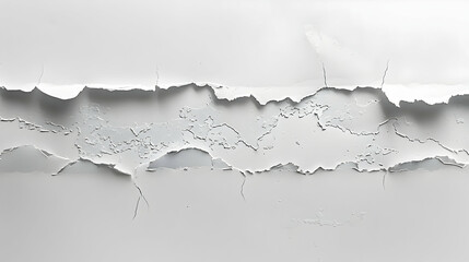 Obraz premium A Close-Up of a Cracked and Peeling White Wall, Showing the Texture and Depth of the Damage, Creating an Abstract and Textural Background