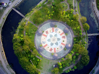 Aerial Photograpy - Natural Green Garden City. View drone