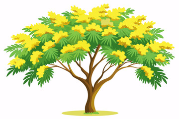 Green tree flat vector illustration. Beautiful tree icon