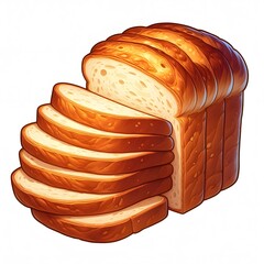 Slice bread with white background