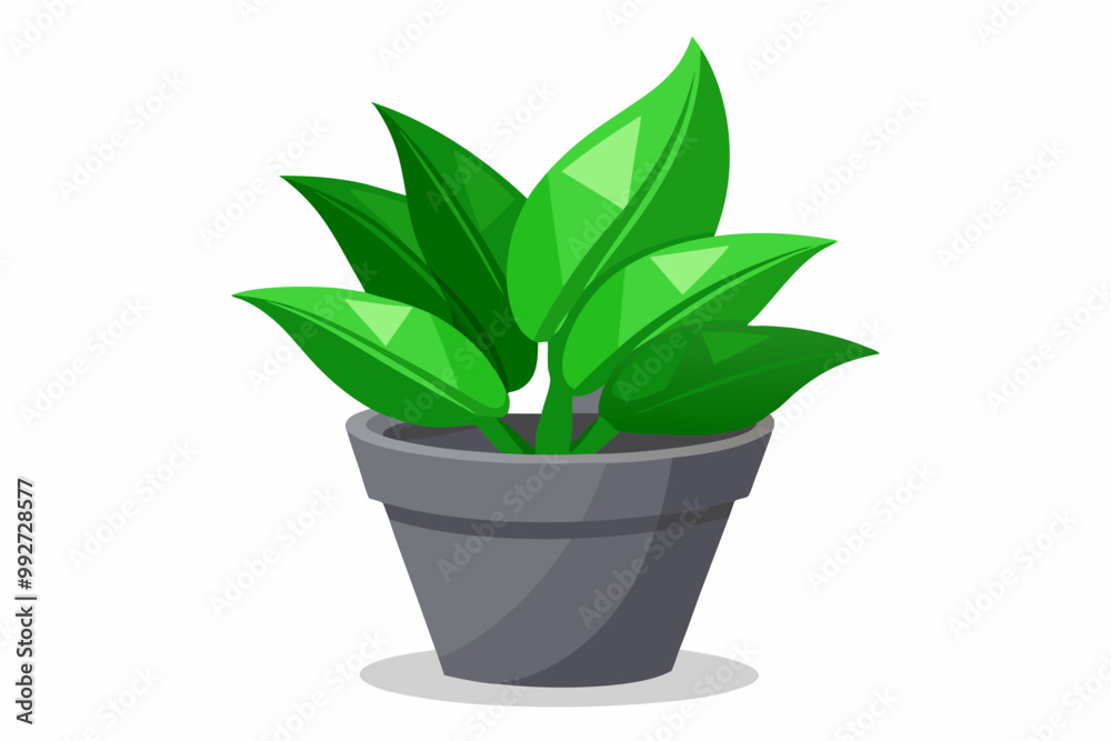 Canvas Prints Plant in Pot and Tree Multi Purpose Illustration