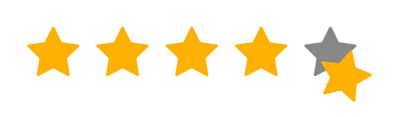 A star falling from review. Five star rating goal. Quality feedback satisfaction concept. Achievement award survey reputation review satisfaction score symbol.	
