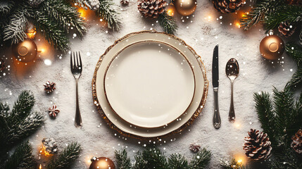 A beautifully arranged holiday table features red plates, candles, and festive decorations, setting the perfect mood for a seasonal gathering