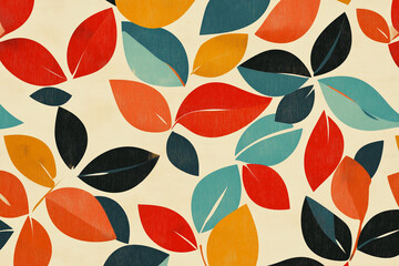 Abstract Floral Shapes in Vintage Wallpaper Colors Create a Nostalgic and Visually Appealing Pattern
