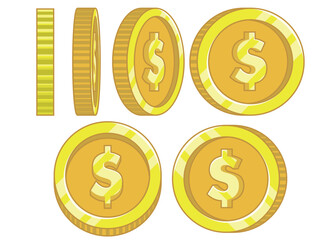 Coin Positions Different View Angles Set