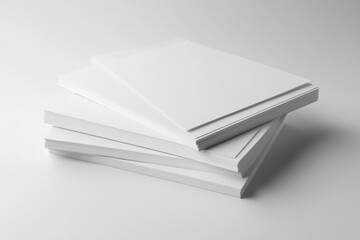 Blank A4 Stacked Paper Mockup isolated created with Generative AI