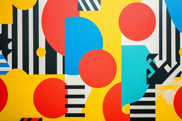 Pop Art-Inspired Patterns with Vibrant Primary Colors: A Retro Modern Fusion