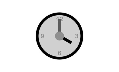 Black and White Clock Icon Design