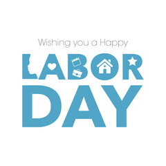 Wishing you a happy Labor Day graphic vector image for social media posts