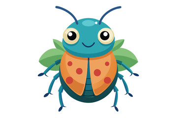 A cute beetle Illustration on white background.