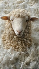 Naklejka premium Sheep with a detailed textured pattern, emphasizing the unique patterns and softness of its wool in an artistic manner.