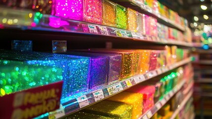 Naklejka premium A close-up view of bioluminescent plankton glitter, showcasing luminous particles that create a mesmerizing display of shimmering colors.