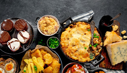 Popular English and Irish meals.