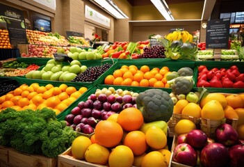 colorful engaging food donation displays featuring variety fresh ingredients produce arrangements, abundance, bounty, charity, collection, community