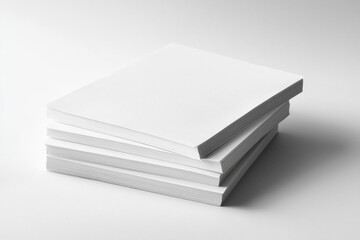 Blank A4 Stacked Paper Mockup isolated created with Generative AI