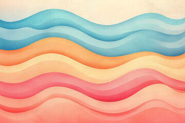Fototapeta premium Retro Waves with a Soft Gradient in Vintage Colors: A Nostalgic Abstract Design