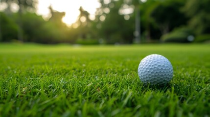Obraz premium golf ball on green grass close up 