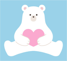 かわいい白熊のベクターイラスト。シロクマ、ホッキョクグマ