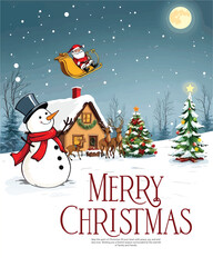 merry Christmas and a happy new year social media post banner template