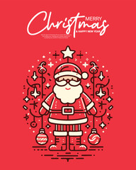 merry Christmas and a happy new year social media post banner template