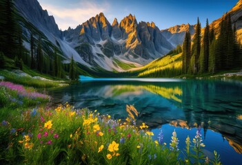 Fototapeta premium explore breathtaking natural wonders exciting journey through majestic serene lush crystal clear lakes, adventure, itinerary, landscapes, nature