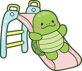 Kawaii turtle daily life sticker cute.
Cute turtle mascot illustrations.