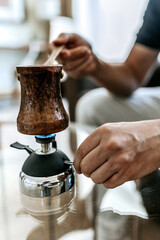 close up of coffee maker