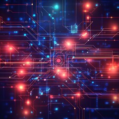 Obraz premium digital backend technology concept particle background design
