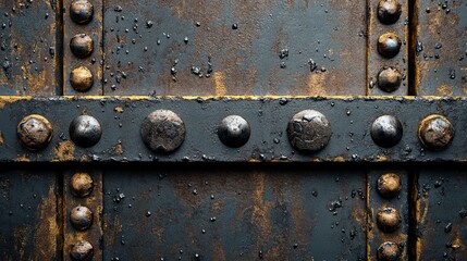 Rusty Metal Texture with Rivets and Strip